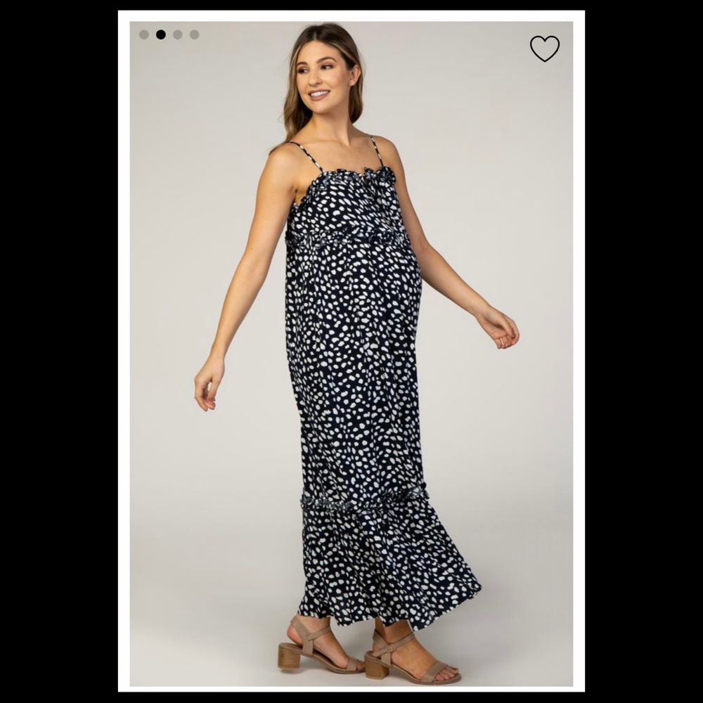 Pinkblush Polka Dot Ruffle Maternity Dress